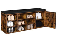 Thumbnail for VASAGLE Wooden Shoe Bench in Brown with Storage Compartment