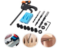 Thumbnail for Pocket Hole Jig Kit Dowel Drill Joinery Kit 15PCS