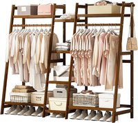 Thumbnail for Bamboo Wardrobe Bamboo Garment Clothes Rack with Shelves