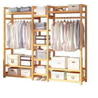 Thumbnail for Bamboo Wardrobe Garment Clothes Rack with Shelves