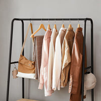 Thumbnail for VASAGLE Clothing Organizer: Brown & Black Rack with Built-in Shelves