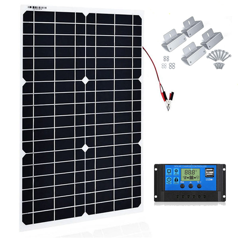 Solar Panel with controller and mount 60W Monocrystalline