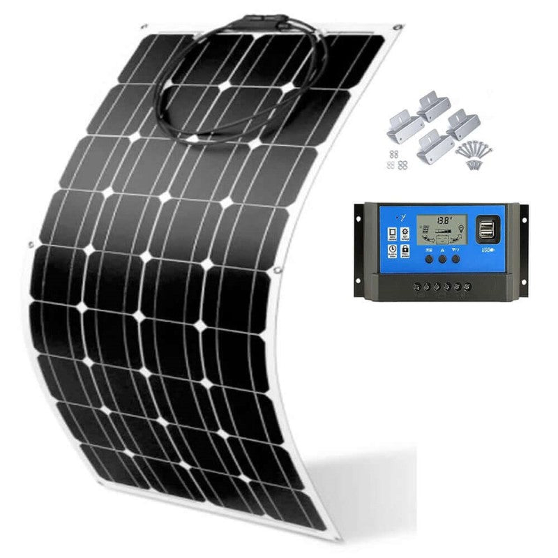 Flexible 100W Solar Panel with controller and mount