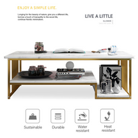 Thumbnail for Marble Texture Modern Rectangle Coffee Table