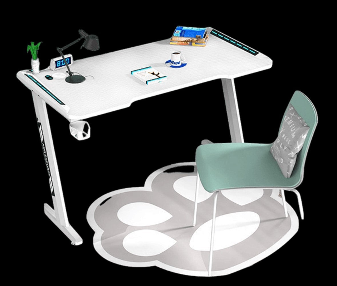 Gaming Desk Office Desk Table 140CM White RGB