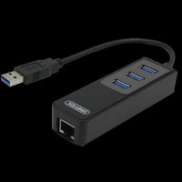 Thumbnail for UNITEK USB-A 3.0 3-Port Hub with RJ45 Gigabit Ethernet Port. Data