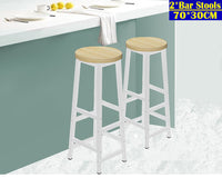 Thumbnail for Set of 2 Modern Bar Stools Barstool Metal Legs
