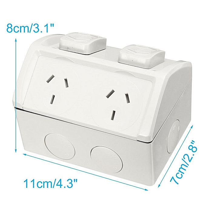 Double Weatherproof Power Point Weatherproof Double Power Point 15A Outdoor Socket NZ | Homyspire