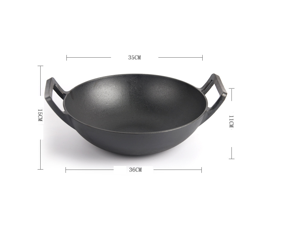 Cast Iron Wok Pan 36CM